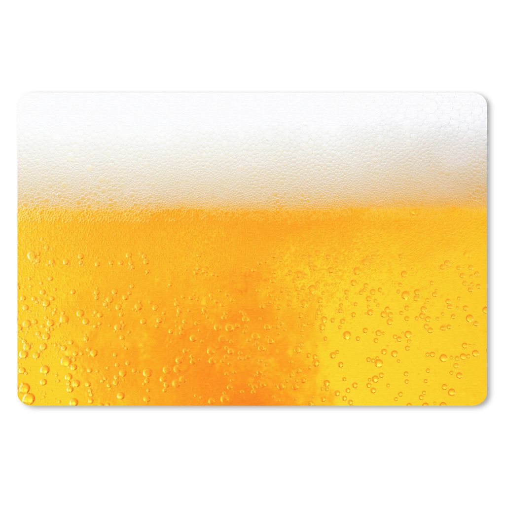 MuchoWow Schreibtischunterlage Nahaufnahme eines goldenen Bieres 60x40 cm - XXL Mauspad - Großes Mauspad