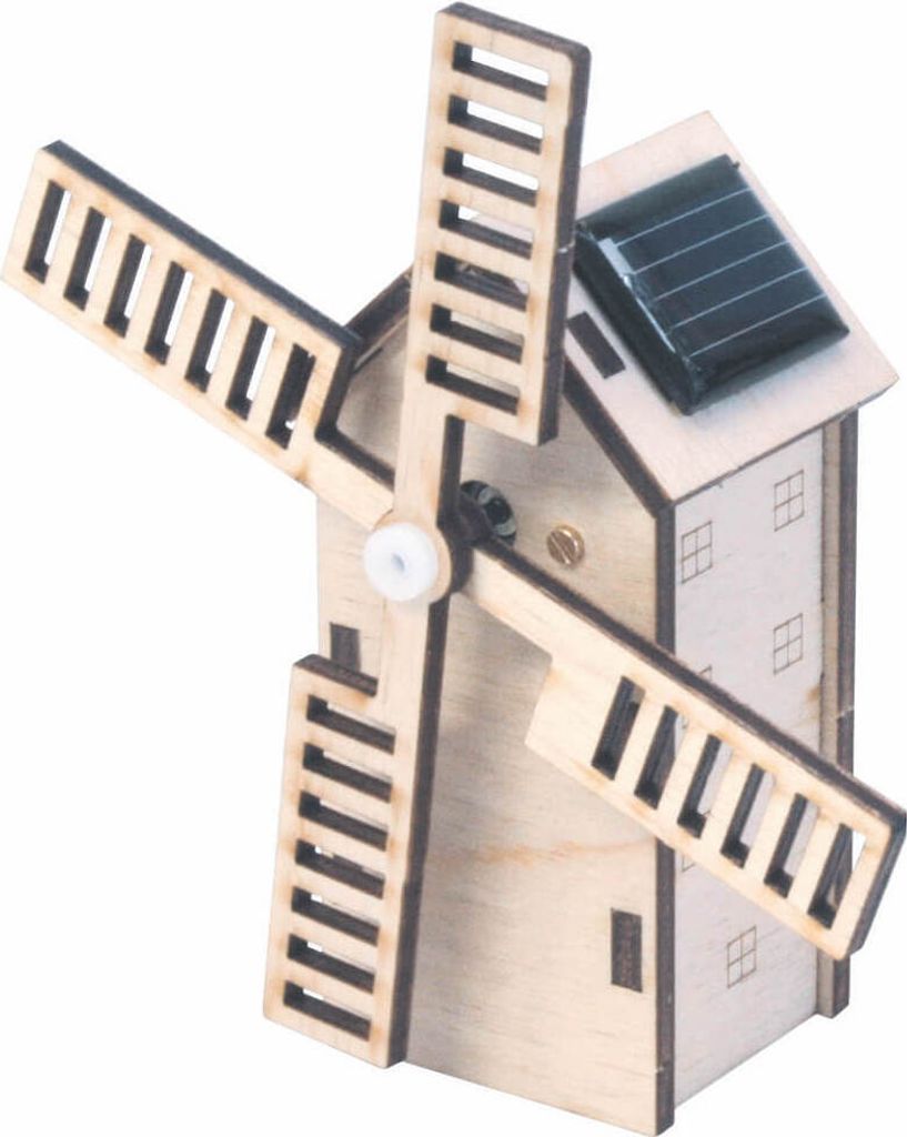 Solar Windmühle Bausatz Holz Kids ab 8 J