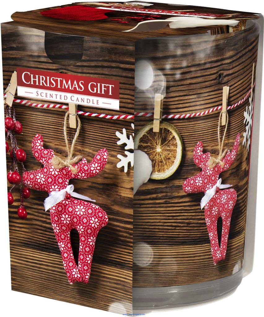 Duftkerze Motivglas 'Christmas Gift' 120gr Wachs Produktbild 