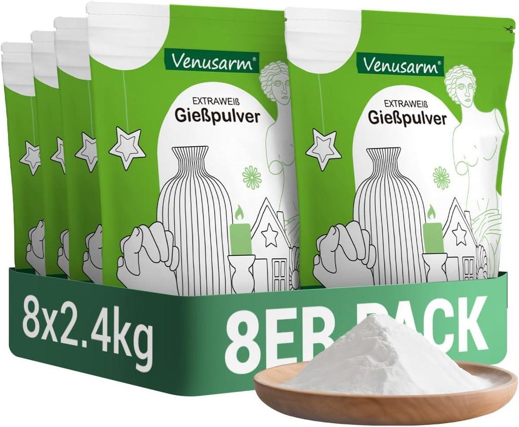 Venusarm Gießpulver 19,2kg, Beruhigende Härte Gießmasse für Detailgetreue Reliefs Gipsformen Kunst- und Bastelprojekte