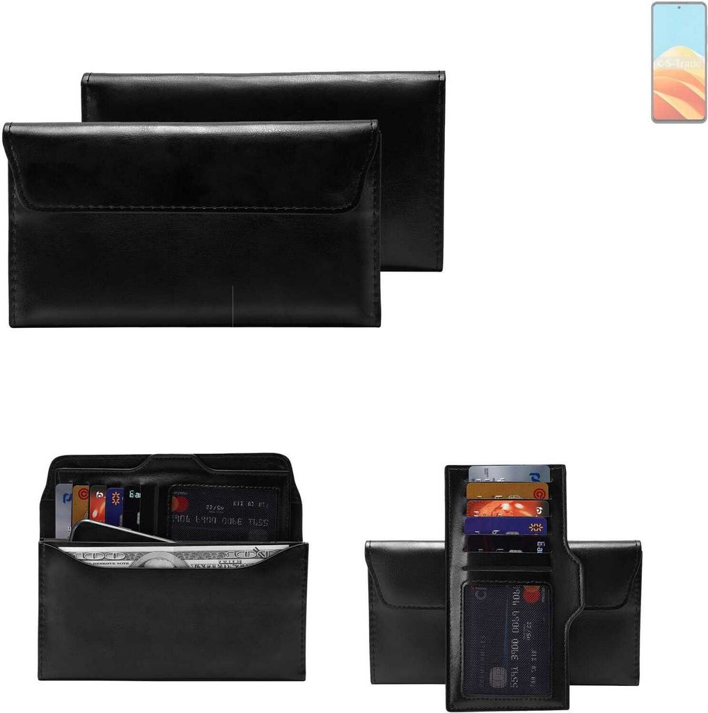 K-S-Trade Handy Hülle kompatibel mit Nubia Calf 5G Schutz Hülle Tasche Schutz Case Handytasche Kunstleder schwarz, 1x