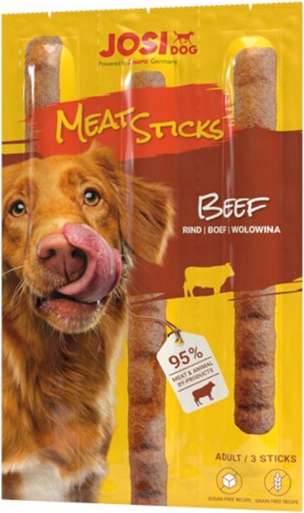 Josera JosiDog Meat Stick Beef - Hundeleckerli in Form von Kauartikeln mit Rindfleisch 33g (10-er pack)