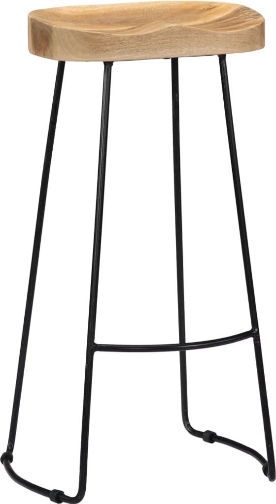 vidaXL Sgabello Gavin 2 pezzi. Legno massiccio di mango Immagine del prodotto 