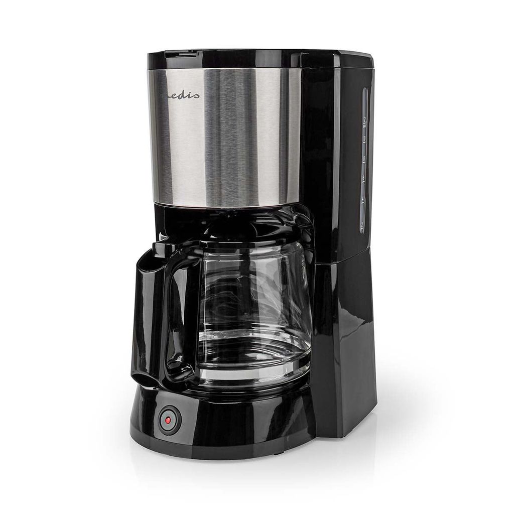 Nedis KACM260EBK, Filterkaffeemaschine, Gemahlener Kaffee, 1000 W, Schwarz, Silber