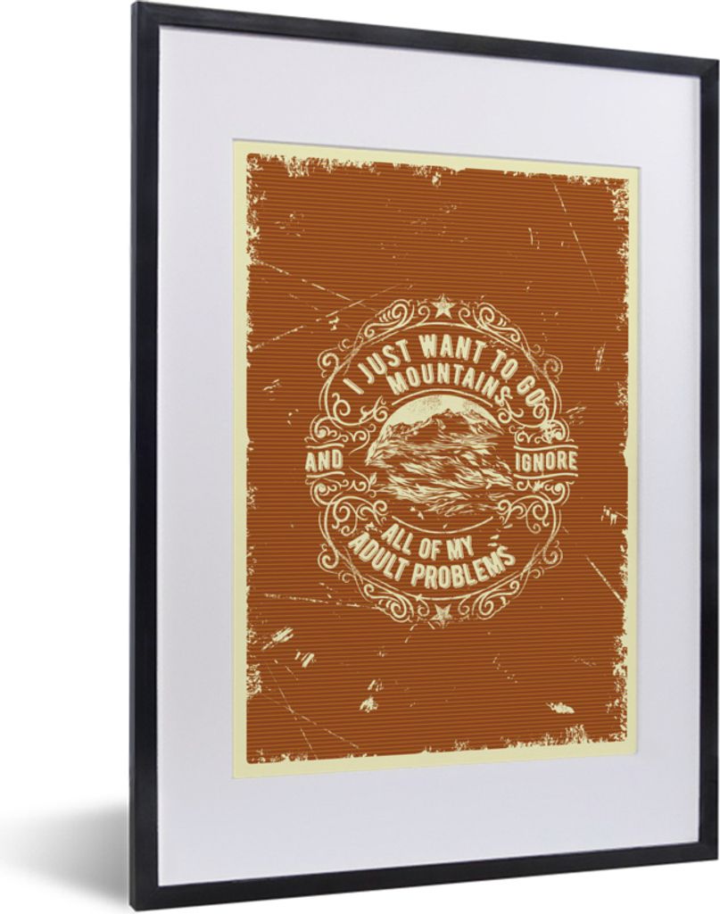 MuchoWow® MuchoWow® Gerahmtes Poster Jahrgang - Berg - Text Produktbild 