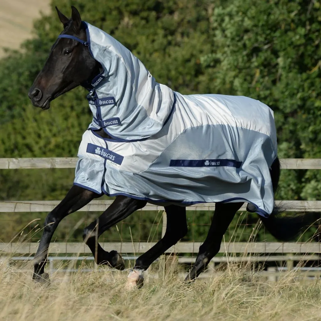 Couverture Anti-Mouches Imperméable Bucas Buzz-off Rain avec Couvre-Cou