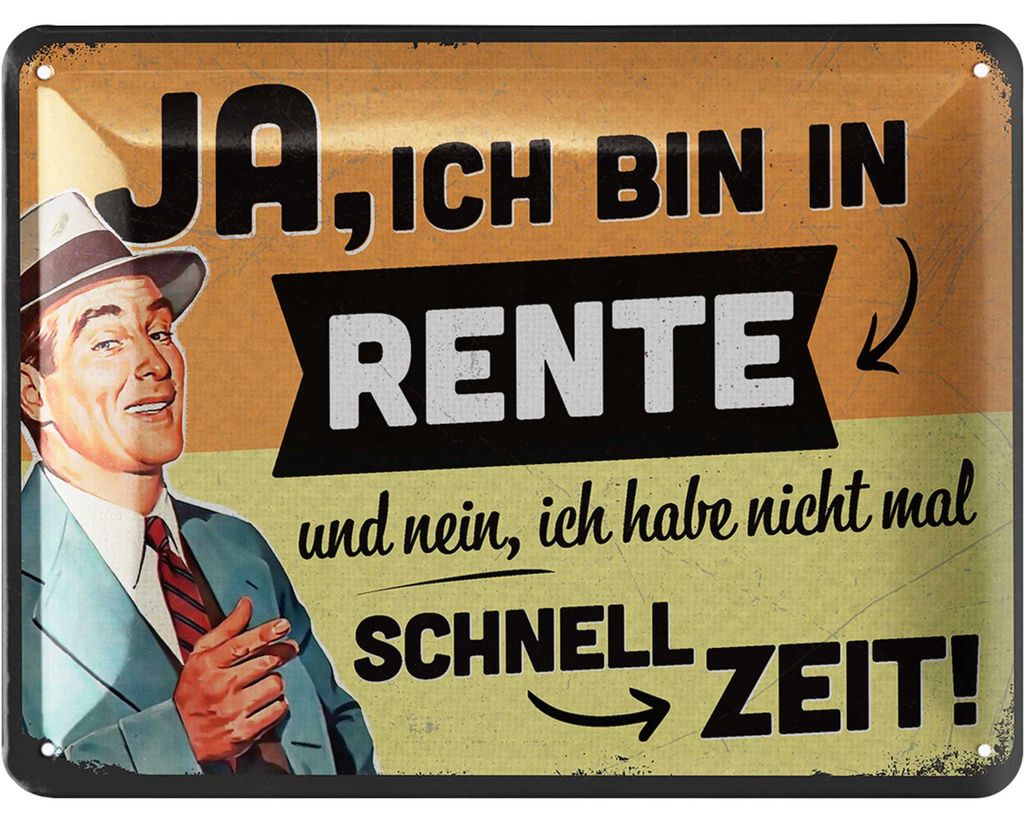 LANOLU Retro Blechschild Ruhestand, Geschenk zum Produktbild 