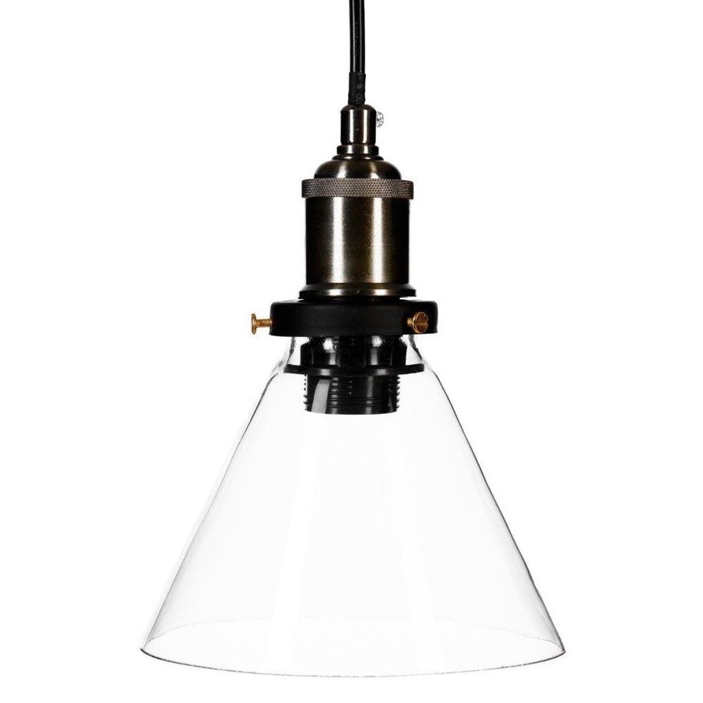 Deckenlampe mit Glas, transparenter Schirm, 18 x 23 cm