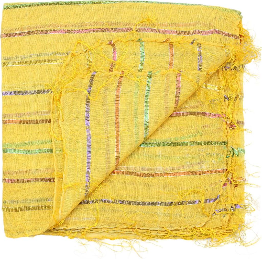 Baumwolltuch - gelb Lurex mehrfarbig 1 - quadratisches Tuch Produktbild 4