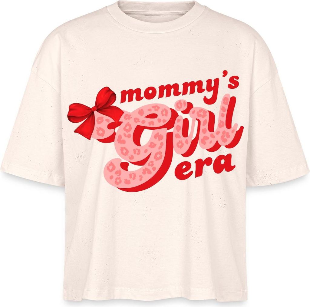 Spreadshirt Mommy’s Girl Era Süßes Mutter Tochter Motiv Boxy Shirt Damen, M, Natur