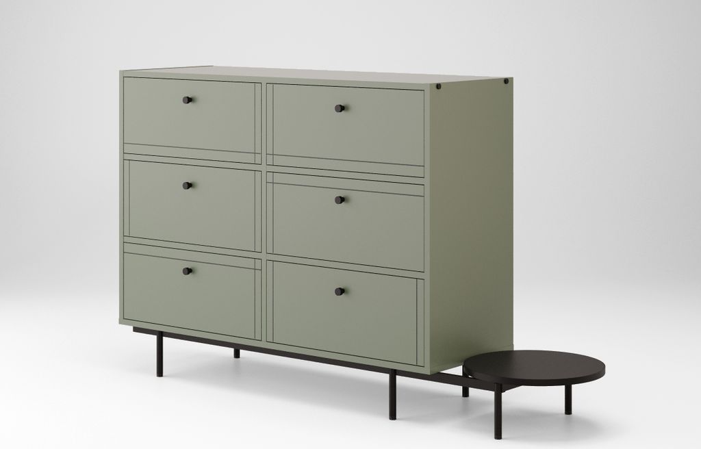 Kommode Moderne, stilvolle, elegante geräumige Kommode mit Schubladen Arrocco B:121,5/H:95/T:42 cm Farbe: pastellgrün