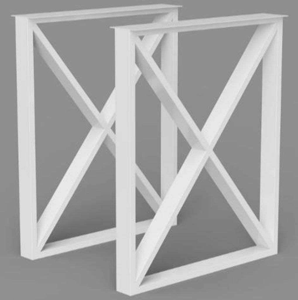 Metallbeine für DM Wama Tisch 2 Stück Industrie 60/72 Stahl 60/20/2, Table Frame for DIY Furniture