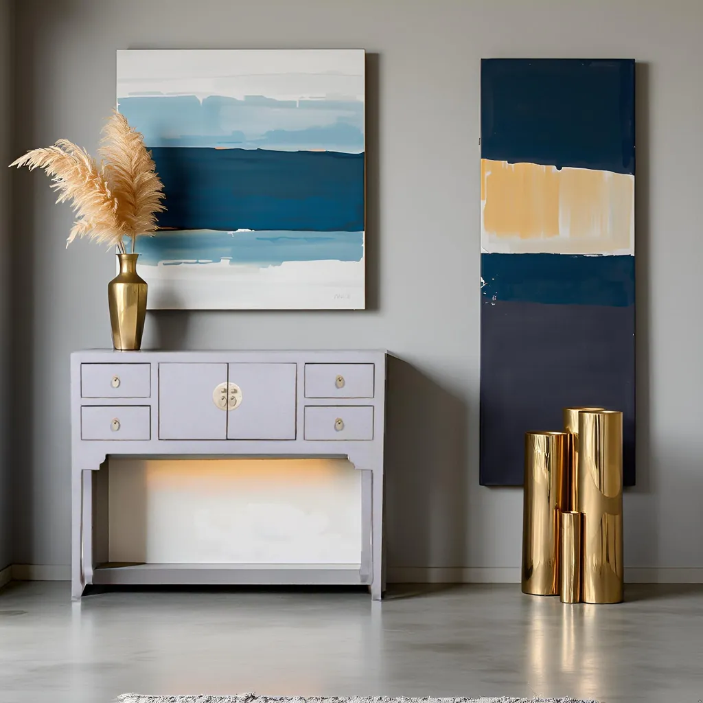 Petite Table Basse d'Appoint Orientale - Console Entrée et Table Murale - 5