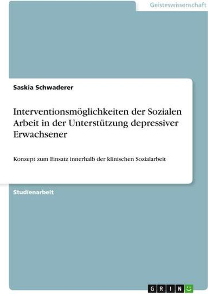 Interventionsmöglichkeiten der Sozialen Arbeit in der Unterstützung depressiver Erwachsener
