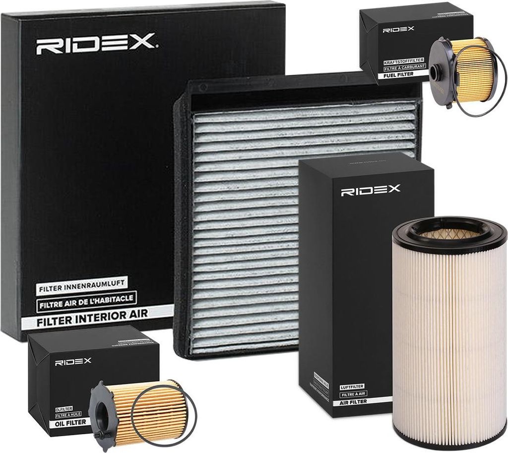 RIDEX Filterset Inspektionspaket Filtersatz passend für PEUGEOT PARTNER Combispace (5F) PARTNER Kasten (5) für CITROËN Berlingo / Berlingo First