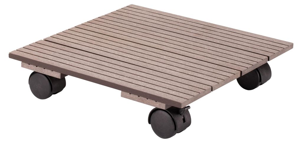Form Plastic Plant Pot Trolley - Braun - Quadratisch - max 80 Kilo