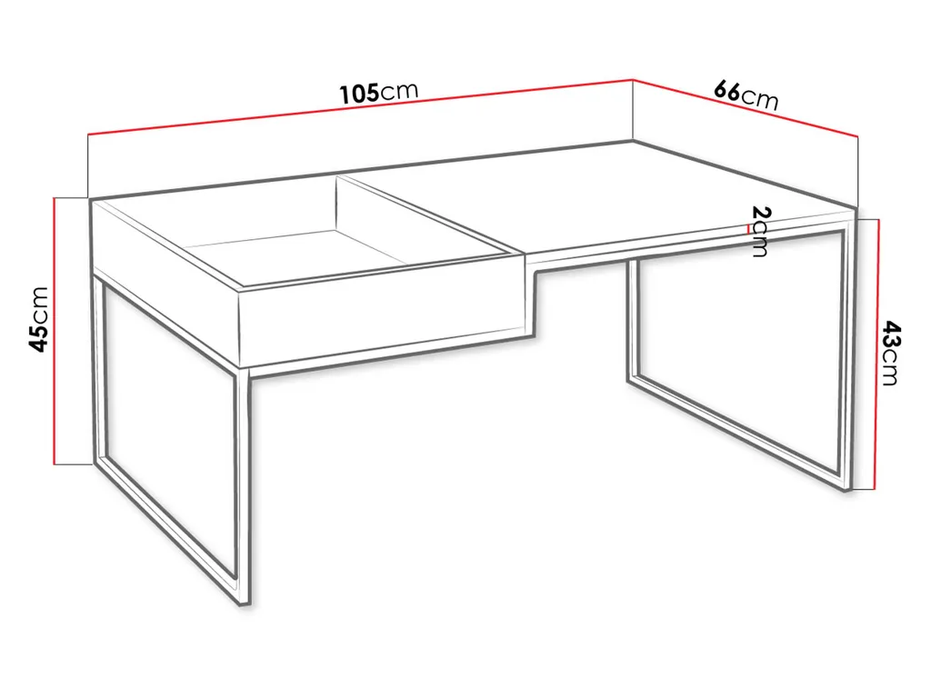 Table basse bois et métal LOURIZ – Style bicolore chêne / noir 110cm