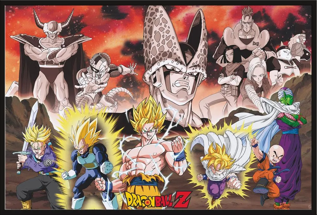 Poster DBZ Arc Cell avec Cadre Shinsuke 61x91cm Vitre Acrylique Anti-Choc