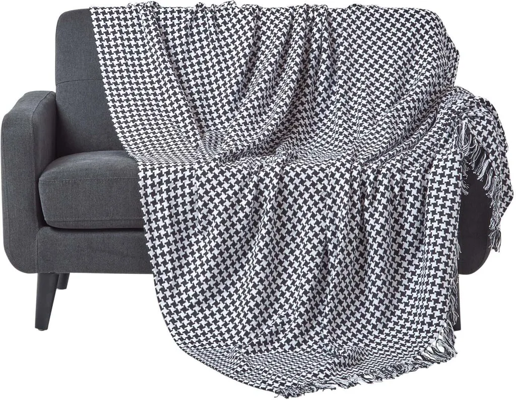 Copridivano Homescapes Pied-de-Poule 150x200cm | Tessuto a Mano