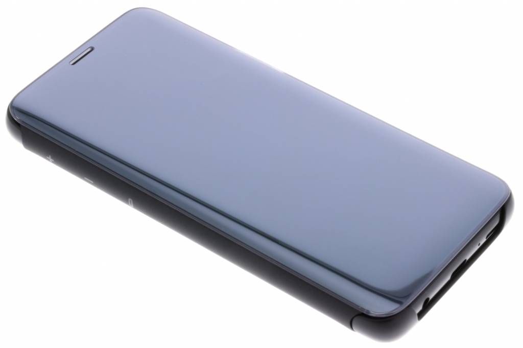 A closed flip case for a smartphone, shown at an angle on a white background.