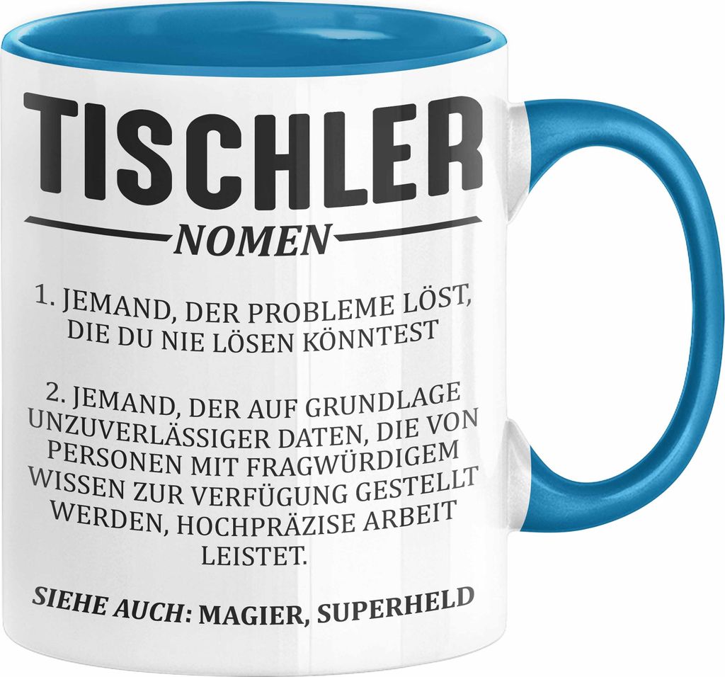 Tischler Definition Tasse Geschenk Männer Geschenk für Tischler Geburtstag (Blau)