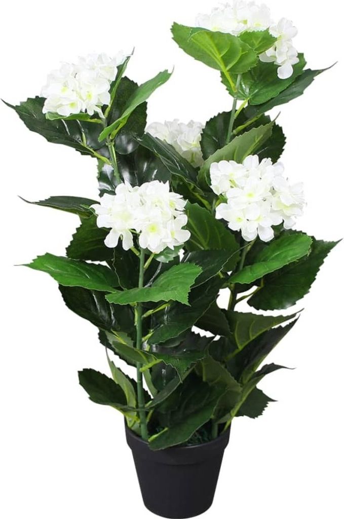 "WINTER SALE"Künstliche Hortensie - modernes Design - mit Topf 60cm Weiß DE435609 - Kunstpflanzen
