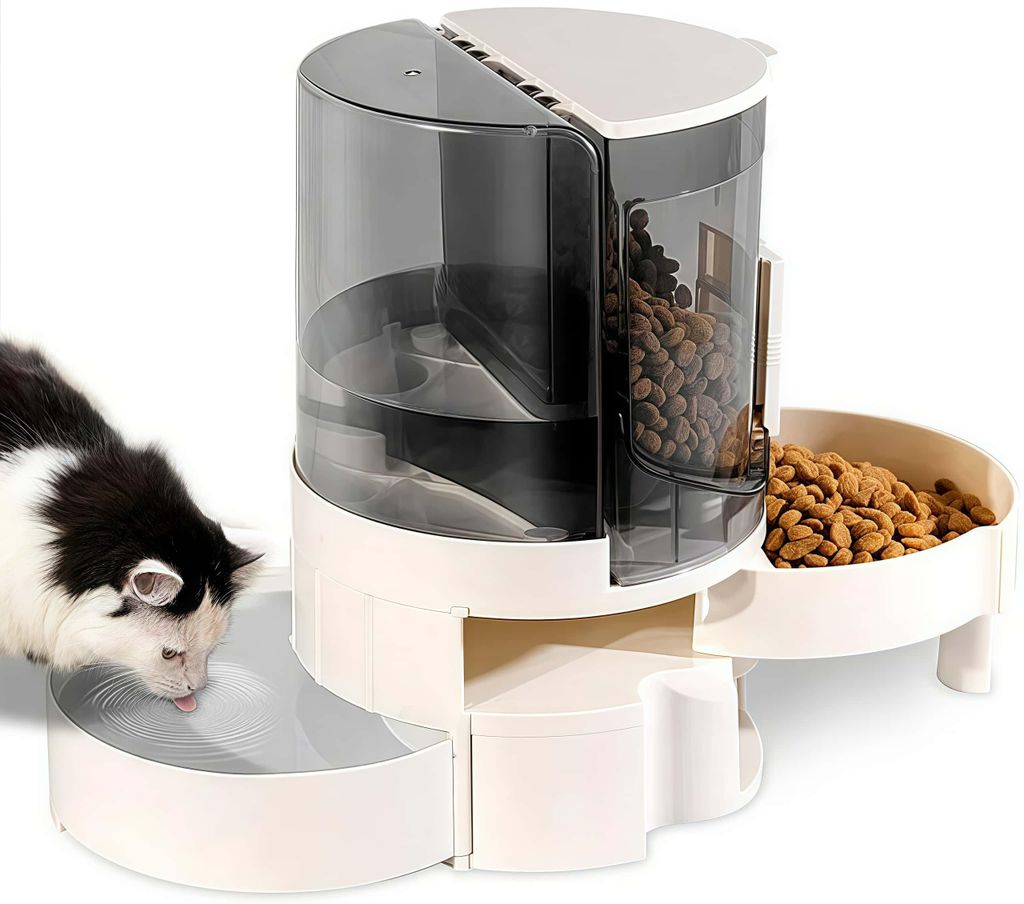 Futterautomat Katze, 2,3L Automatischer Katzenfutterautomat Produktbild 