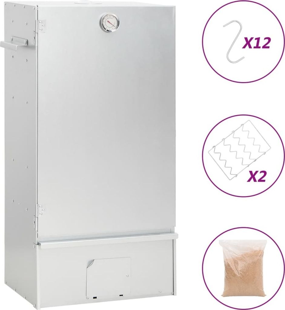 "2026 Aktion"Räucherofen mit Holzspänen 44,5x29x83 cm Verzinkter Stahl GermanyMöbel 59754 - Gasgrills