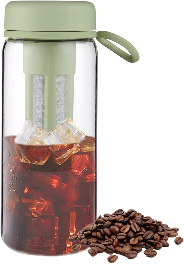2,76-Zoll-Kanne für Kaltbrühkaffee mit kompakter Flasche und Messskala – perfekt für Camping, Wandern und Fitness