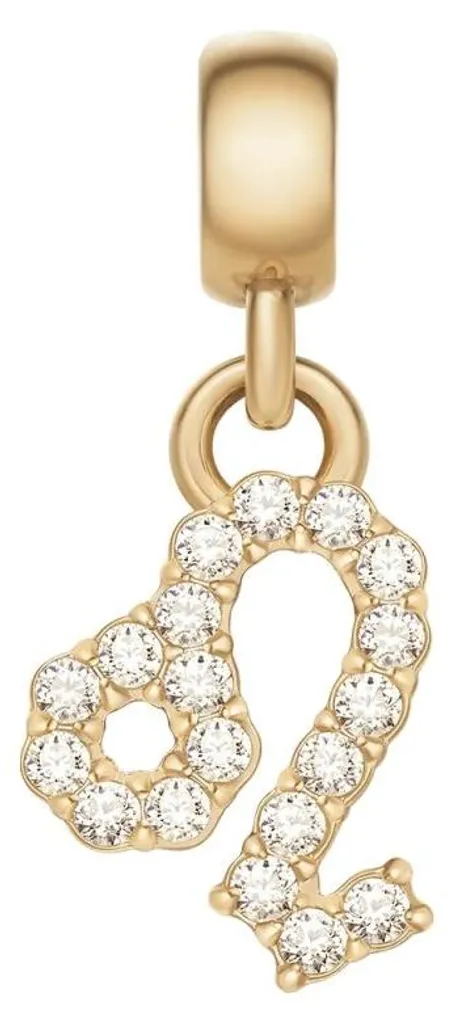 Collier signe astrologique Lion en plaqué or et cristaux scintillants DW004
