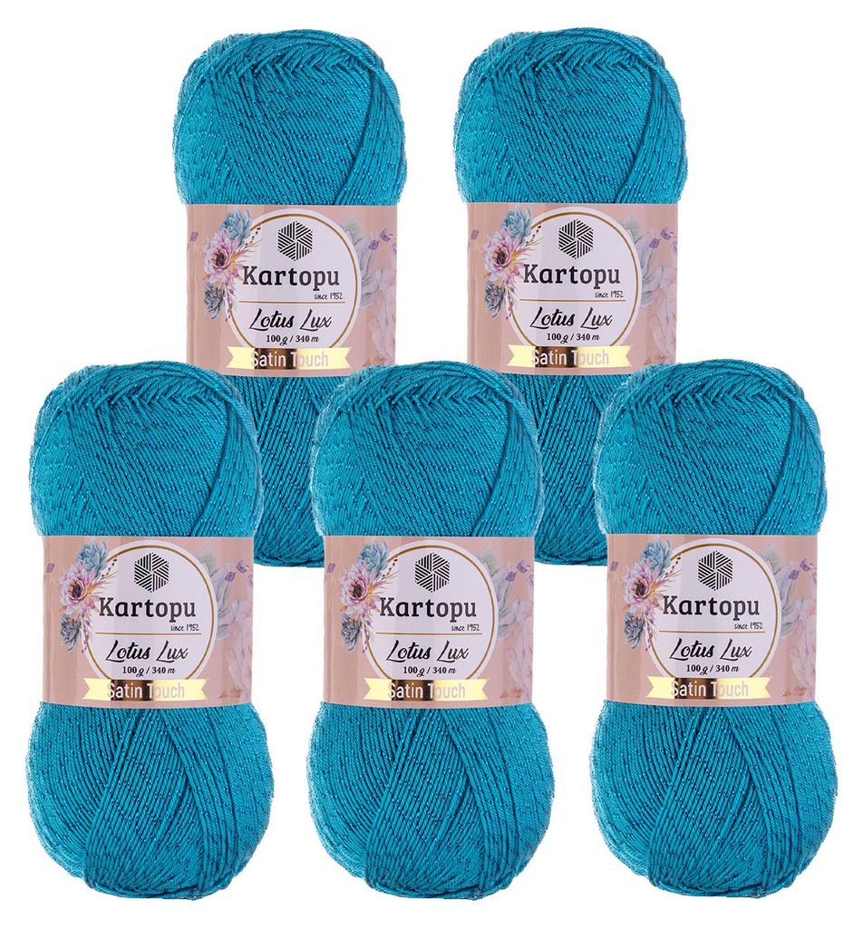 Glitzerwolle Kartopu Lotus Lux 5x100g Strickgarn Wolle mit Produktbild 