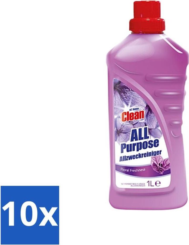 At Home - Clean - Allzweckreiniger - Blumig - Erfrischend - 1 L - Vorteilspack - 10 Stücke