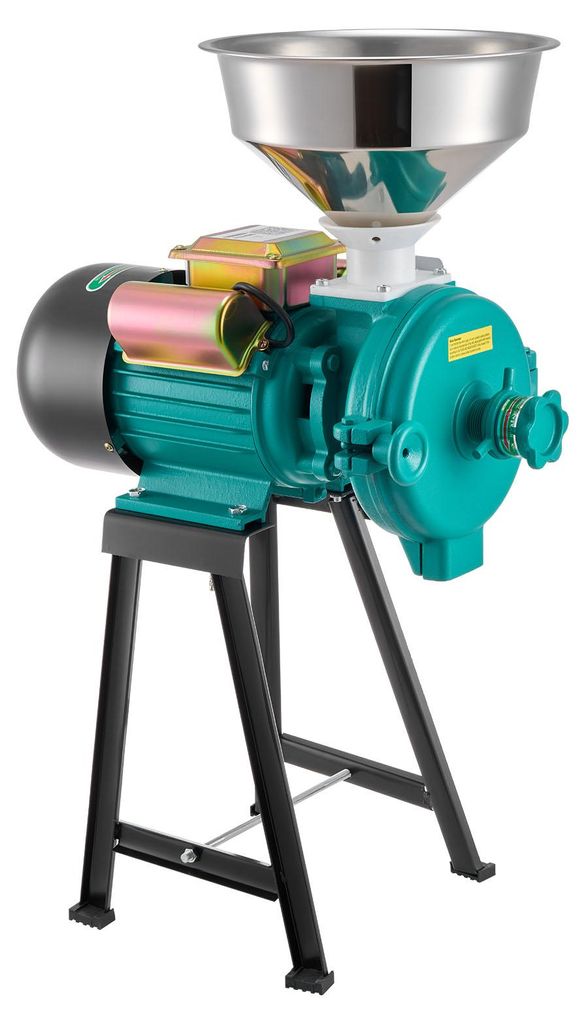 SucceBuy Elektrische Getreidemühle 50 kg/h, 2200 W Gusseisen, Mühle mit rutschfesten Gummifüßen, geeignet für Trockengetreide, Gewürze, Müsl...