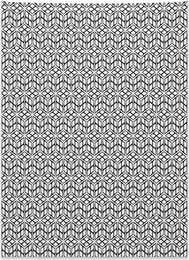 Abakuhaus Schwarz und weiß Wandteppich, Symmetrisches Gitter aus Weiches Mikrofaser Stoff Kein Verblassen Klare Farben Waschbar, 110 x 150 cm, Wei...