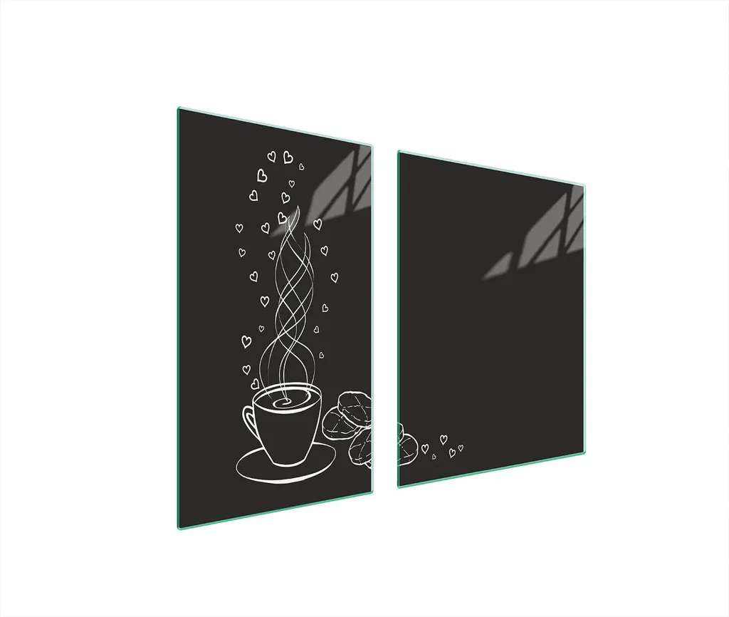 Offerta Copri Fornelli 100x52 Vetro Temperato - Tagliere Nero
