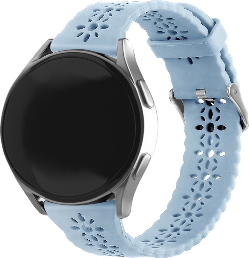 Strap-it Samsung Galaxy Watch 6 Classic 47mm Gemustertes Silikon Armband (Nebel Blau)
