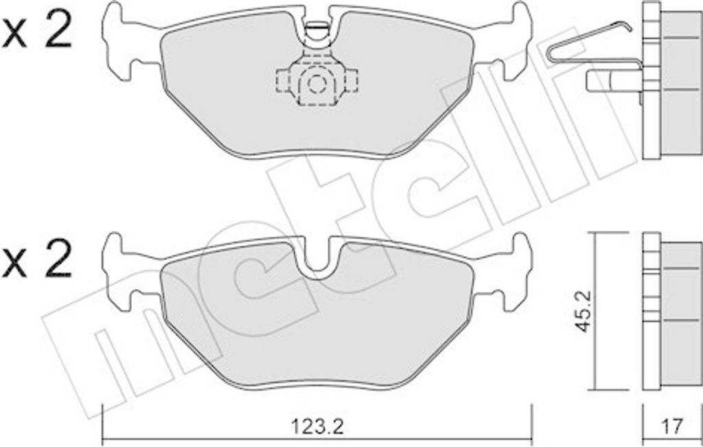 4 Bremsbelagsatz, Scheibenbremse METELLI 22-0261-0 für BMW ROVER SAAB