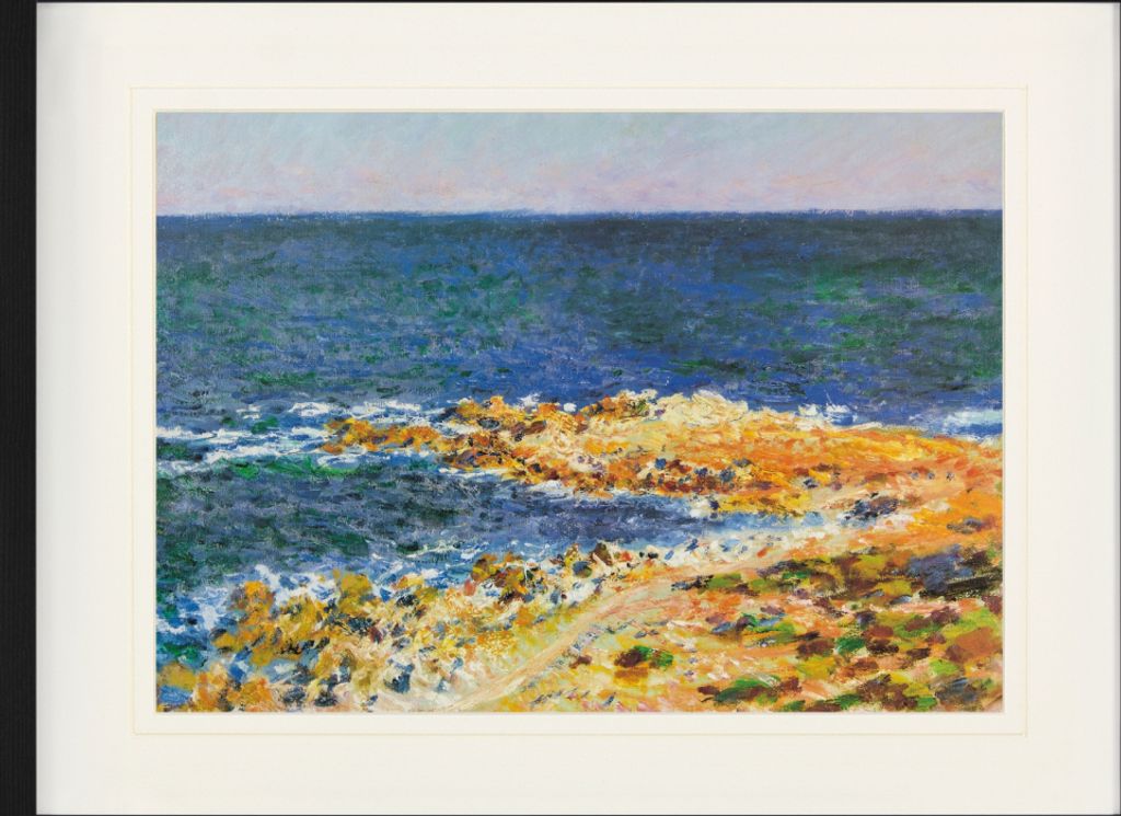 Claude Monet Gerahmtes Bild Mit Edlem Passepartout | Wand-Bilder | Im Bilderrahmen - Mittelmeer, Antibes, 1888 (60 x 80 cm)