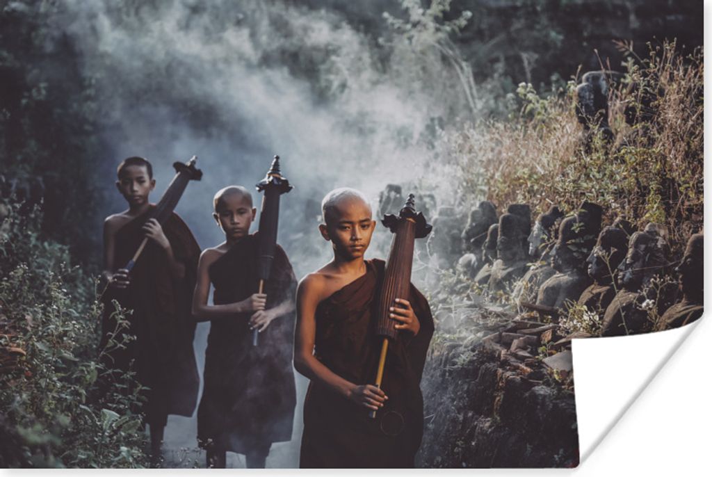 MuchoWow Poster Buddhisten aus dem Buddhismus 90x60 cm - Schlafzimmer
