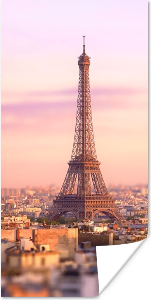 MuchoWow Poster Paris - Eiffelturm - Himmel 80x160 cm - Kinderzimmer