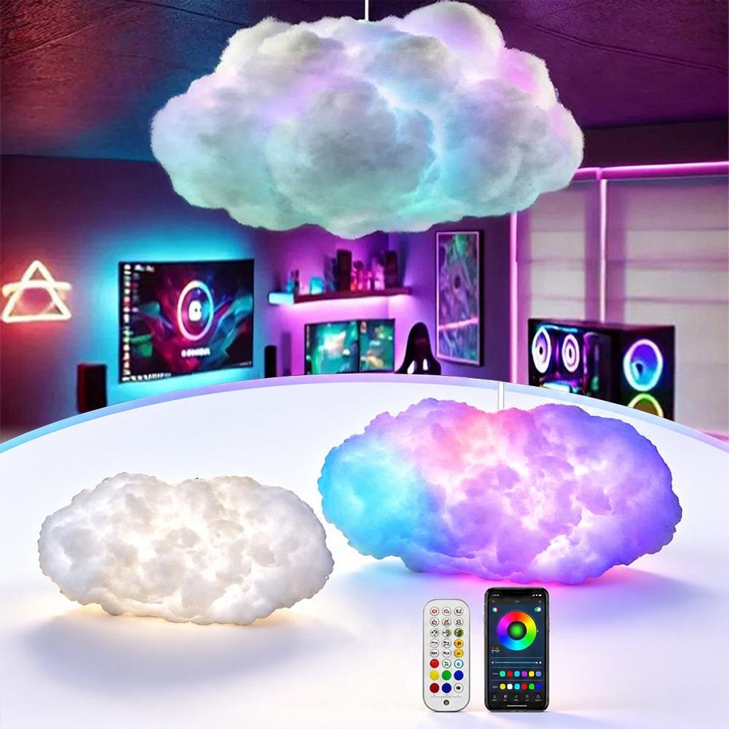 LED Wolken Deckenlampe RGB Gewitterwolke Lightning Lampe Produktbild 