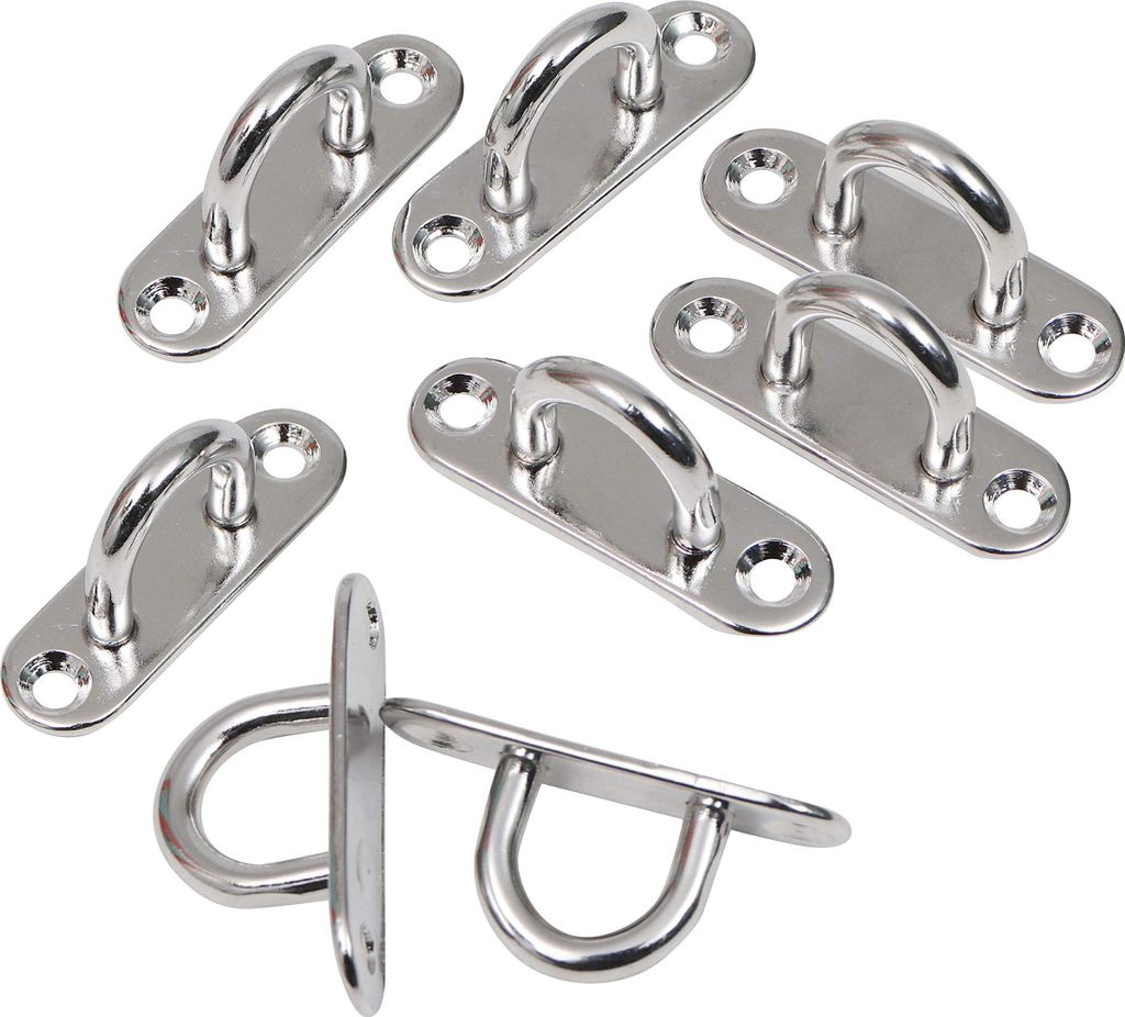 Belle Vous M8 Augplatte Edelstahl Ösen Halterung (8 Stk)- Deckenhaken U-Förmige Wandhaken Edelstahl Öse (80 x 26 mm) - Belastbar bis zu 200 kg -