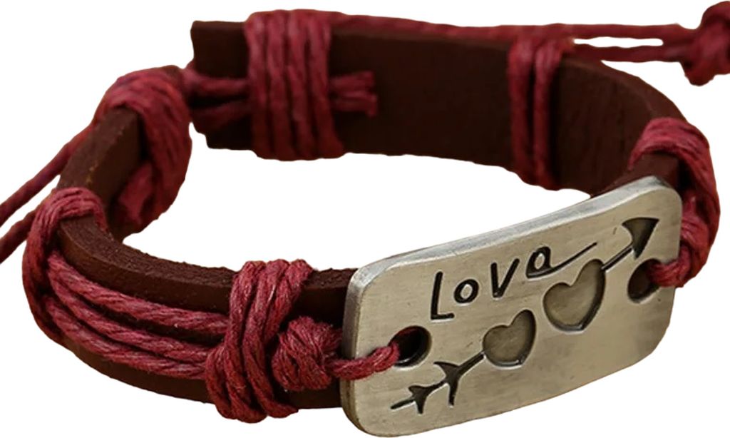 Herz Pfeil Armband - Burgunderrot für Liebe und Stil KP33136