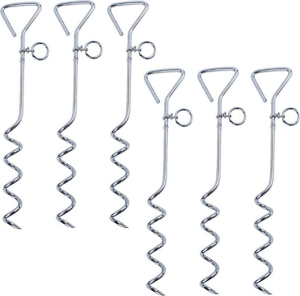 6er Set - Spiralhering, 40 cm Spiralbodenanker, Bodenanker für Trampolin, Camping Erdanker - Sturmsicher, Hering Spiralerdanker, Schraubhering fü...