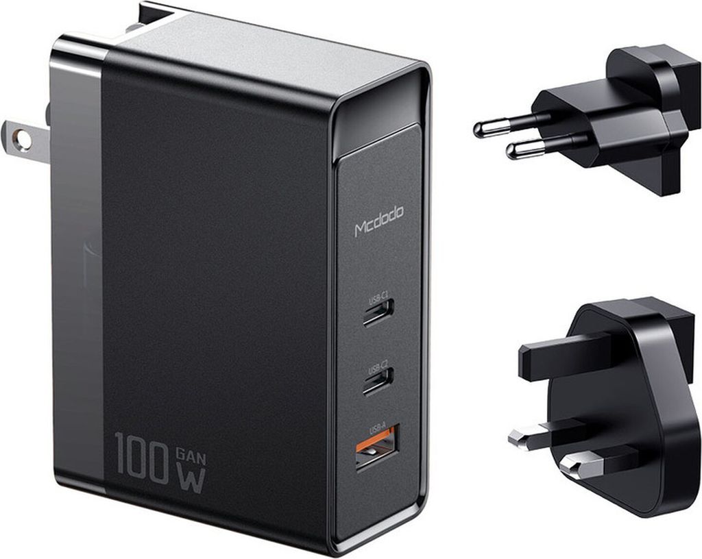 Mcdodo 100W GaN 3 ports Chargeur mural Fast Charger 2x Image du produit 