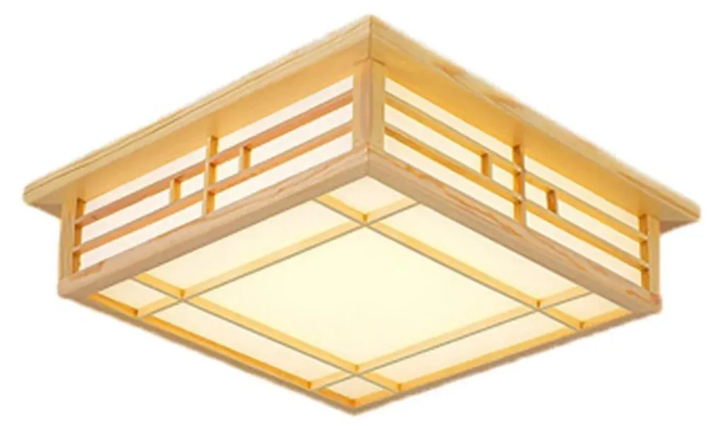 Plafonnier rustique bois pour éclairage stable 100V sans scintillement