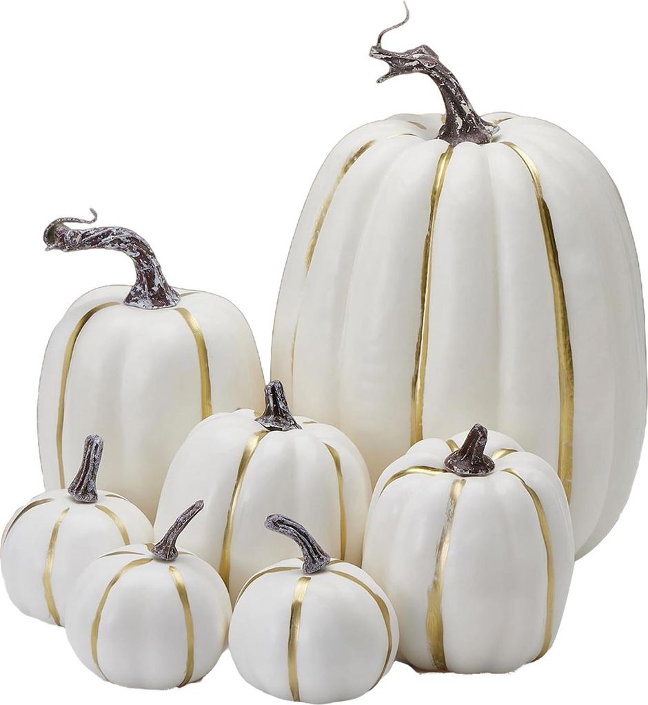 Künstliche Kürbisse in verschiedenen Größen, Kunstschaum-Kürbis, Basteln, Bauernhaus, rustikaler Herbst-Tischaufsatz für Halloween, Thanksgiv...