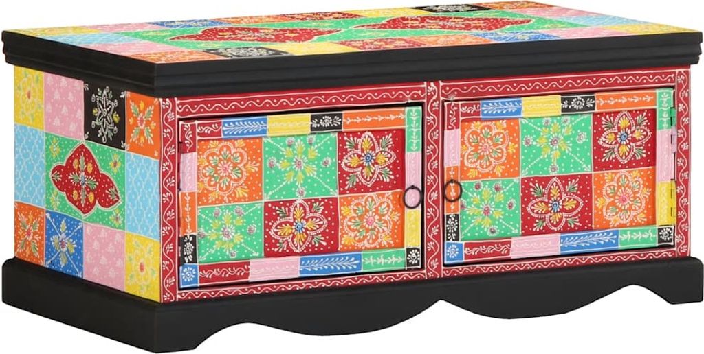Couchtisch Mehrfarbig 90x50x40 cm Massivholz Mango