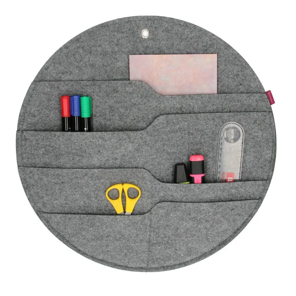Organiseur mural gris pour bureau et entrée - Sac de rangement feutre
