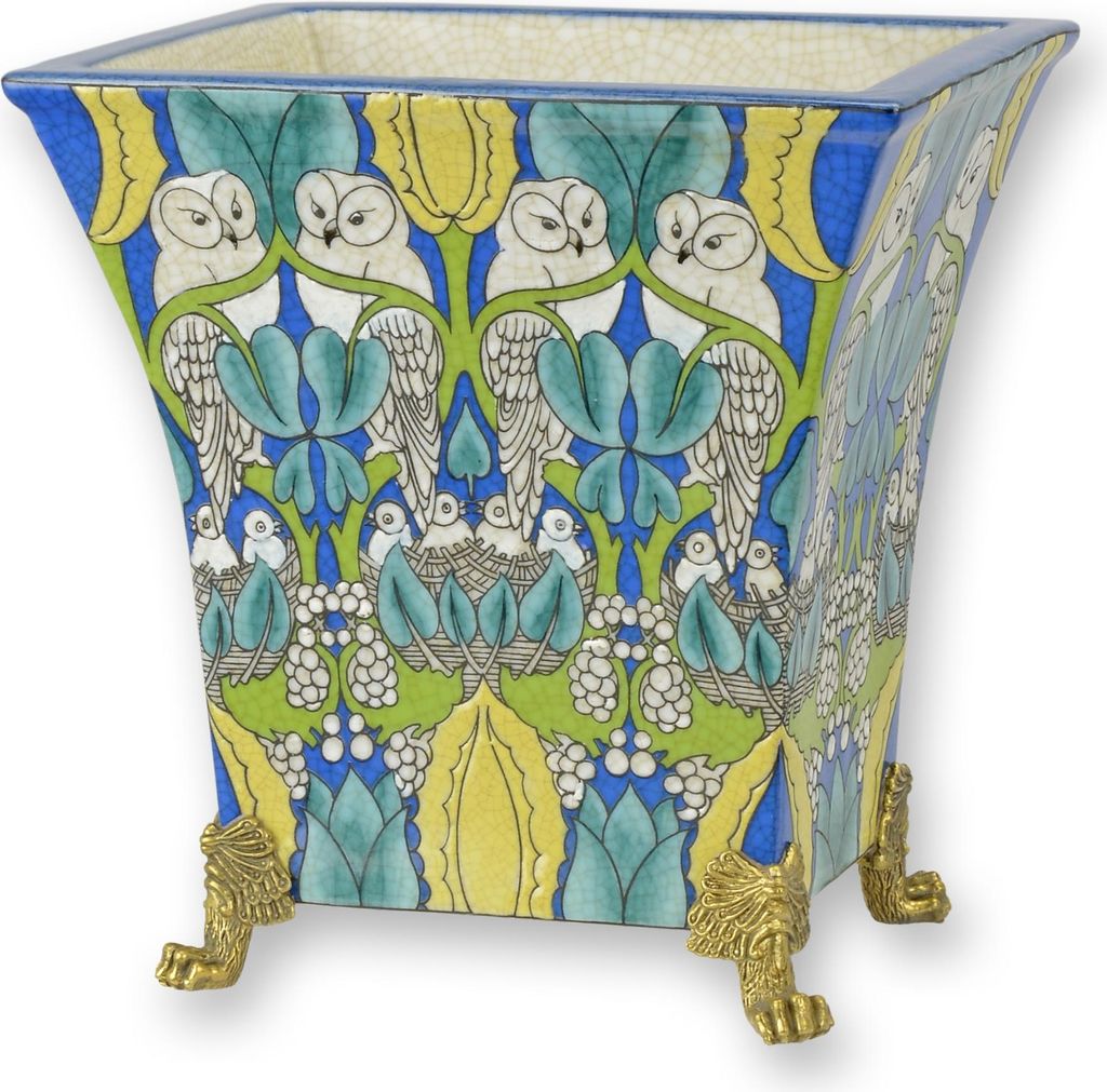 Blumentopf Porzellan Bronze Verzierungen Replikat Retro Design Dekoration